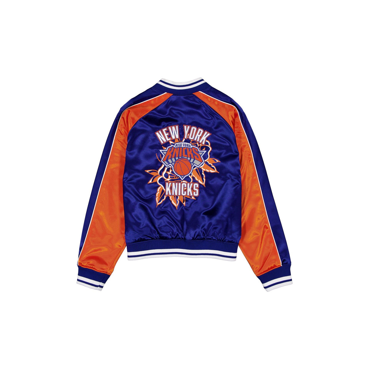 New York Knicks Women's Floral Satin Varsity Jacket