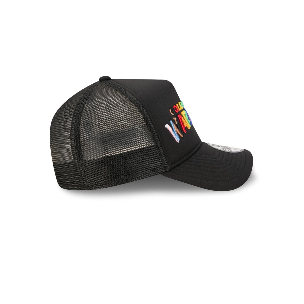 Golden State Warriors Rainbow Wordmark 9FORTY A-Frame Trucker Hat