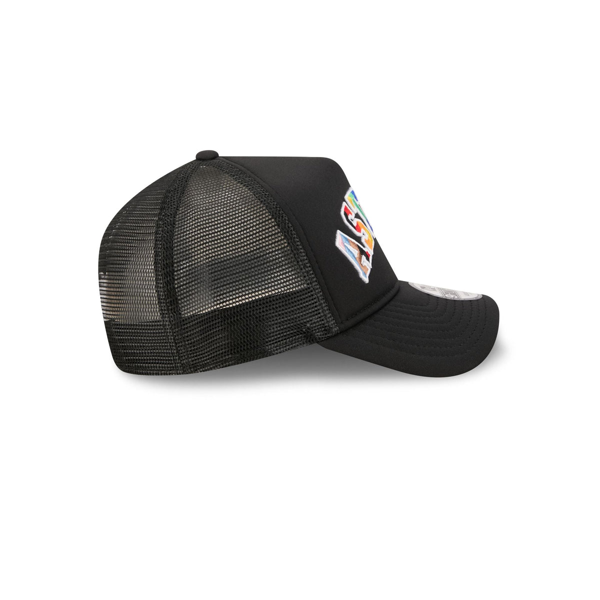 Houston Astros Rainbow Wordmark 9FORTY A-Frame Trucker Hat