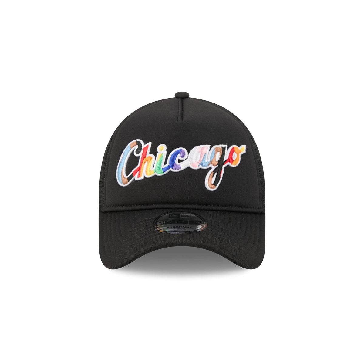 Chicago White Sox Rainbow Wordmark 9FORTY A-Frame Trucker Hat
