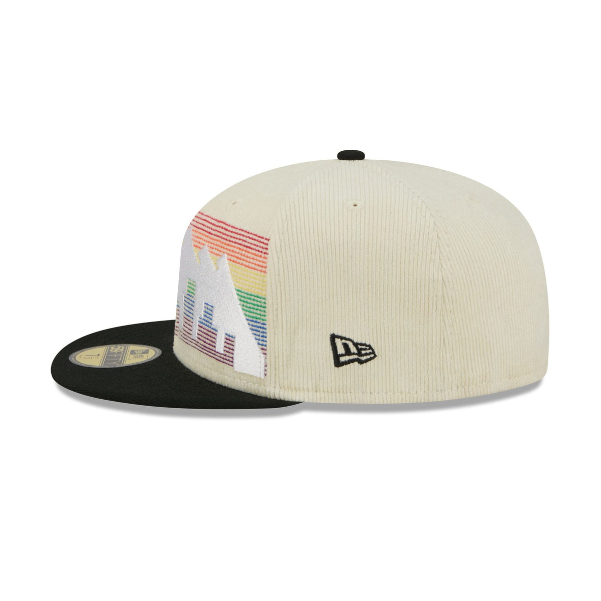 Denver Nuggets 2025 City Edition Chrome White Corduroy 59FIFTY Fitted Hat