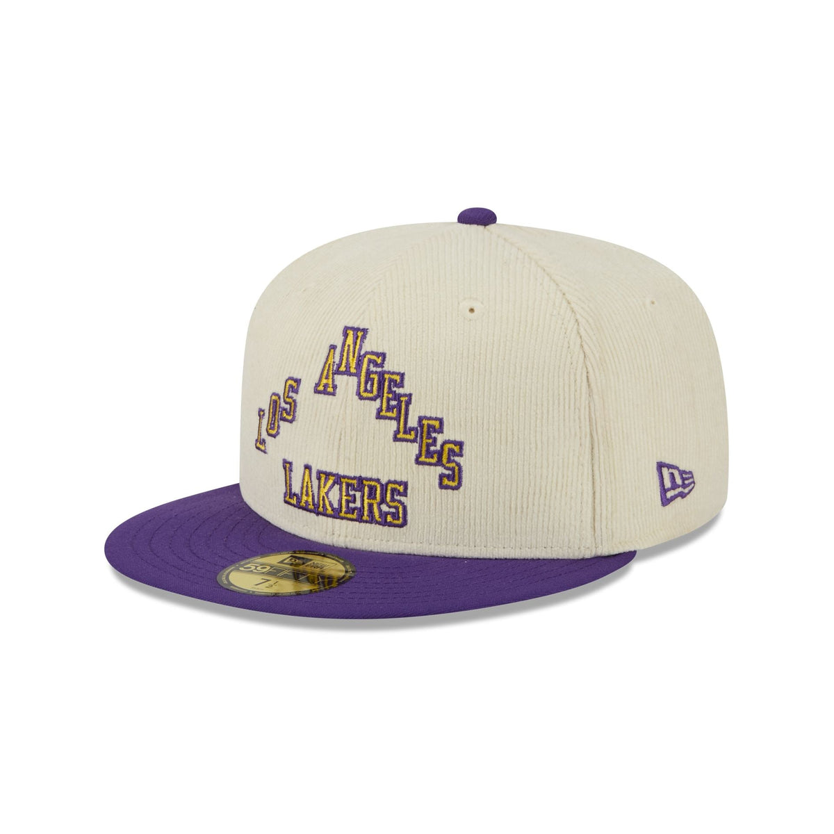 Los Angeles Lakers 2025 City Edition Chrome White Corduroy 59FIFTY Fitted Hat