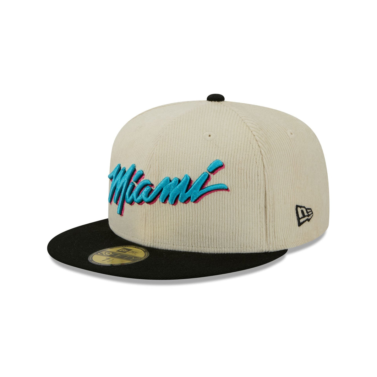 Miami Heat 2025 City Edition Chrome White Corduroy 59FIFTY Fitted Hat