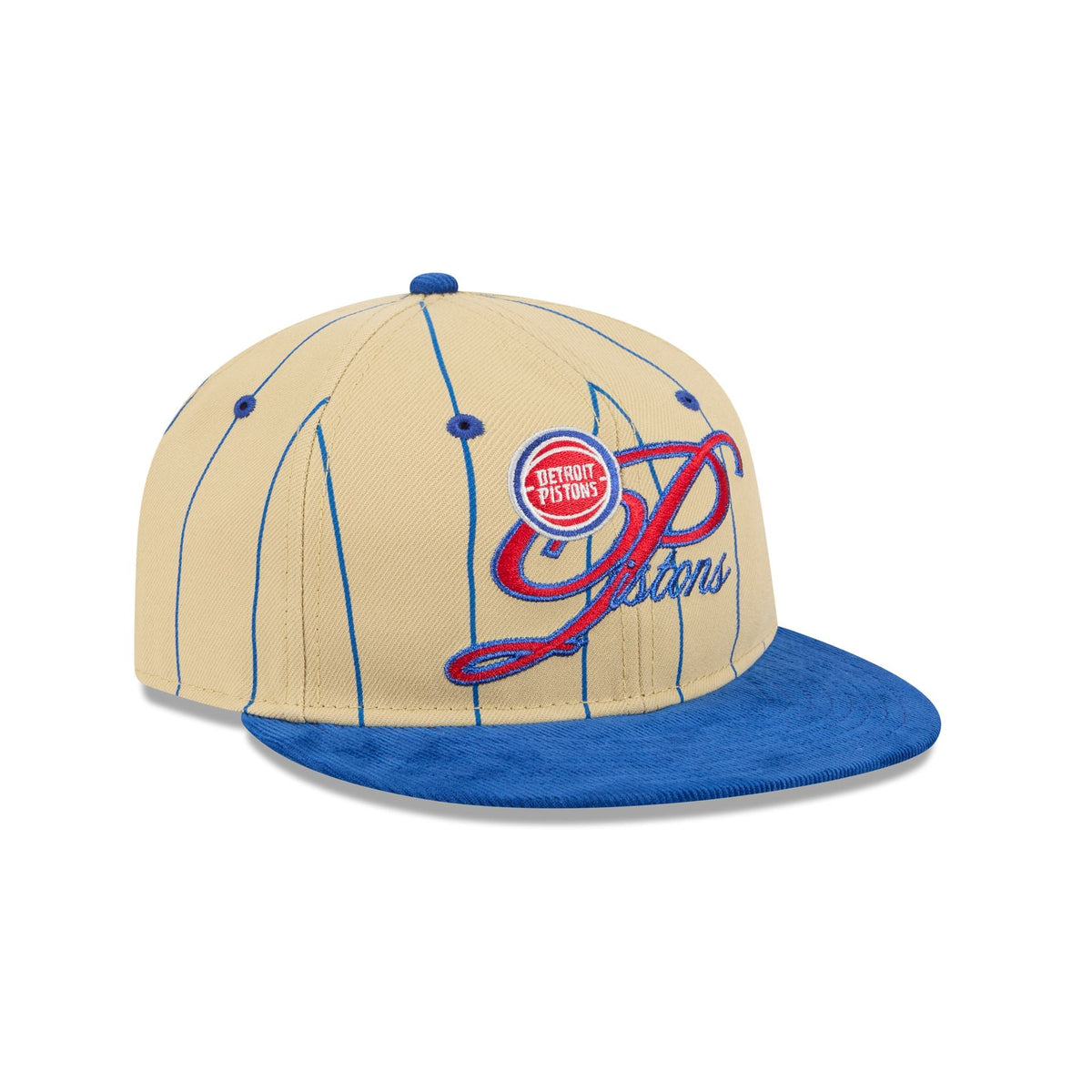 Detroit Pistons Pinstripe Script Retro Crown 9FIFTY Adjustable Hat