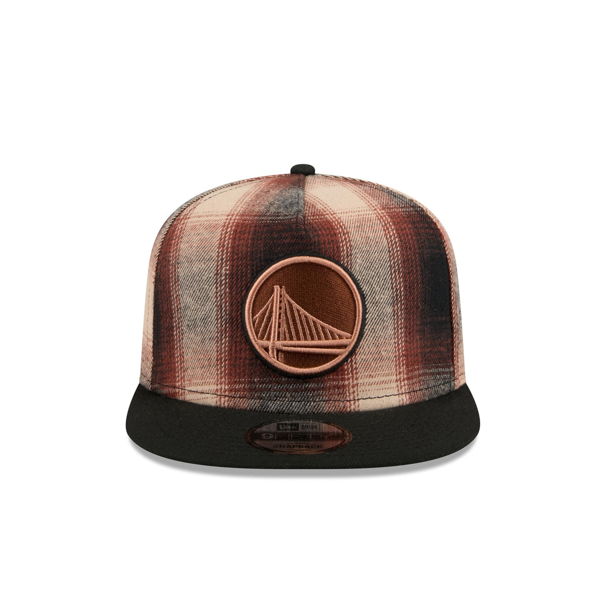 Golden State Warriors Grunge Plaid 9FIFTY A-Frame Adjustable Hat