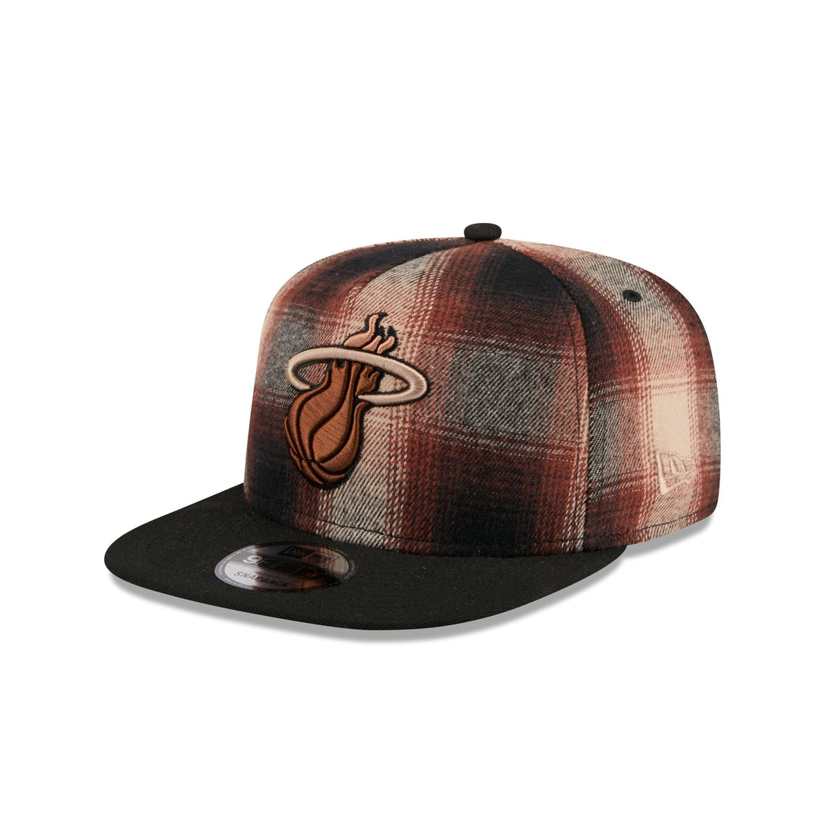 Miami Heat Grunge Plaid 9FIFTY A-Frame Adjustable Hat