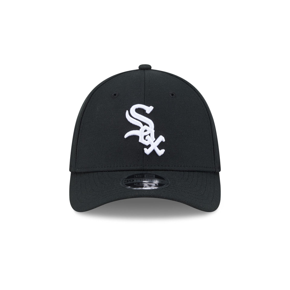 Chicago White Sox Black and White 39THIRTY M-Crown Stretch Fit Hat