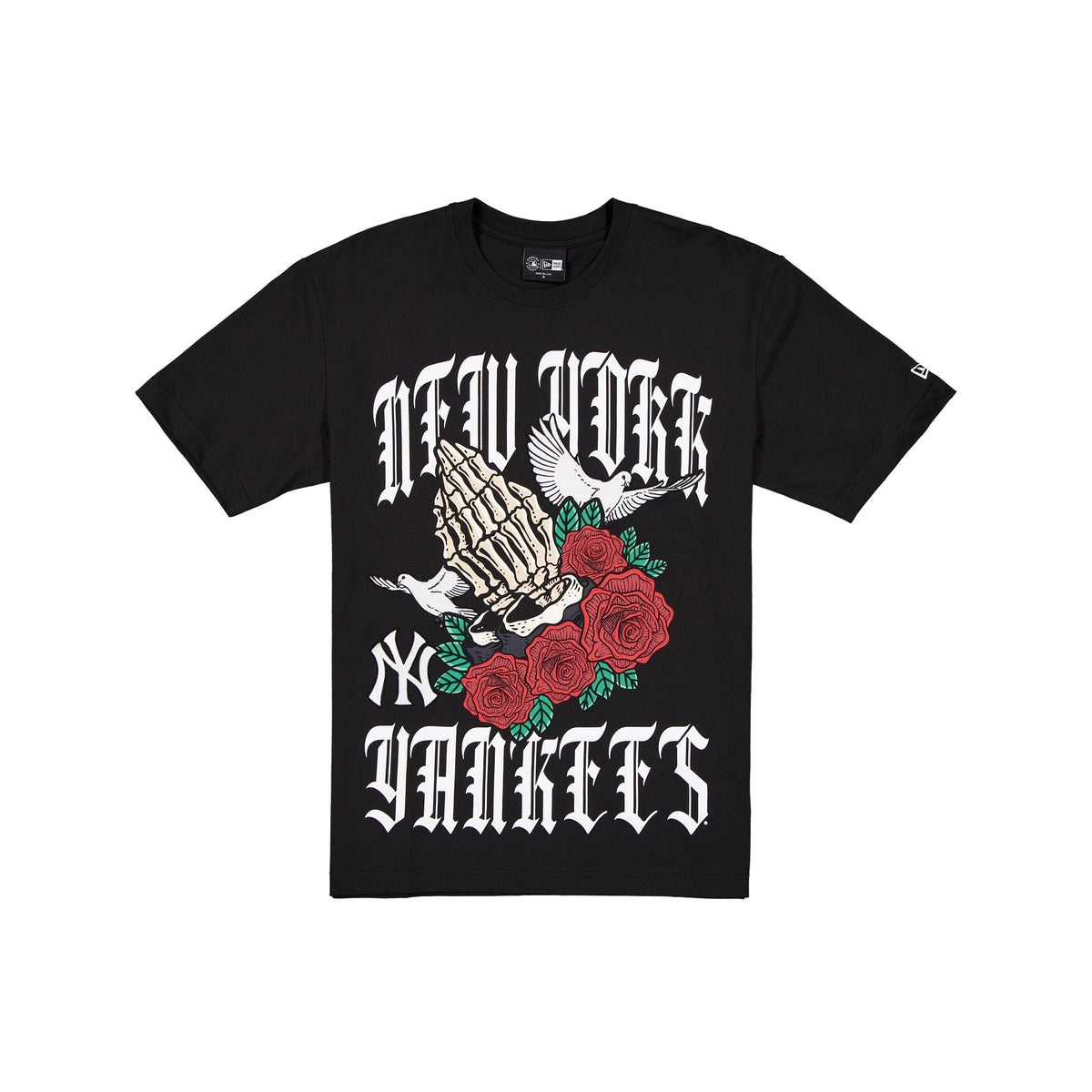 New York Yankees Gothic Bloom Black T-Shirt