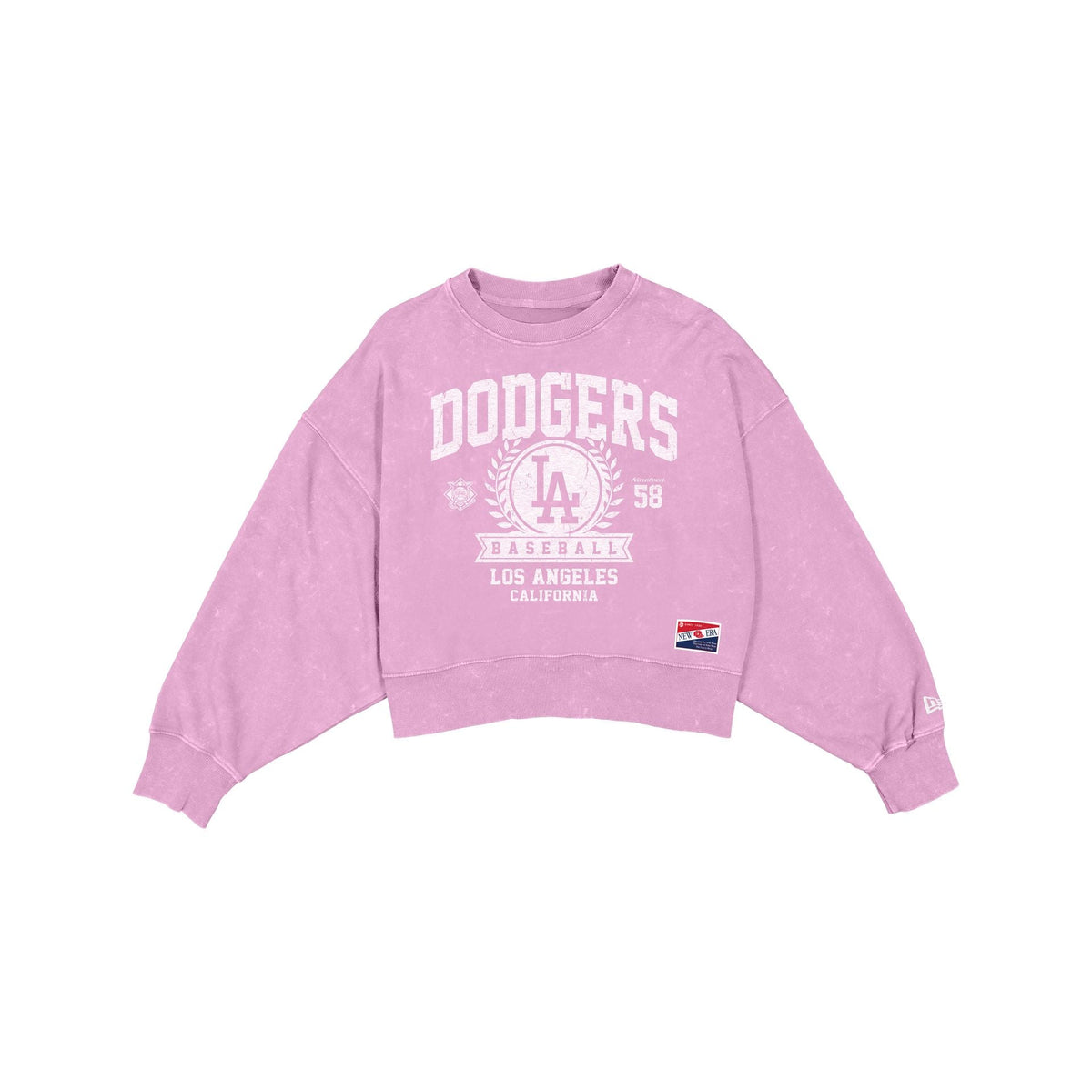 Los Angeles Dodgers Throwback Women's Boxy Pink Crewneck