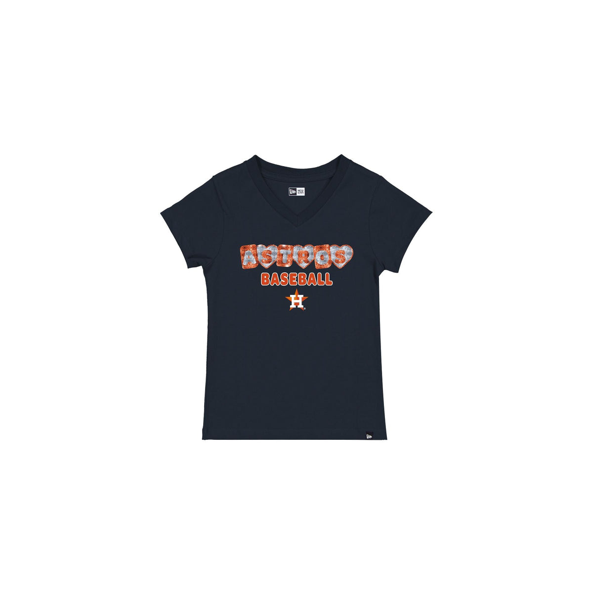 Houston Astros Sequin Hearts Girls T-Shirt