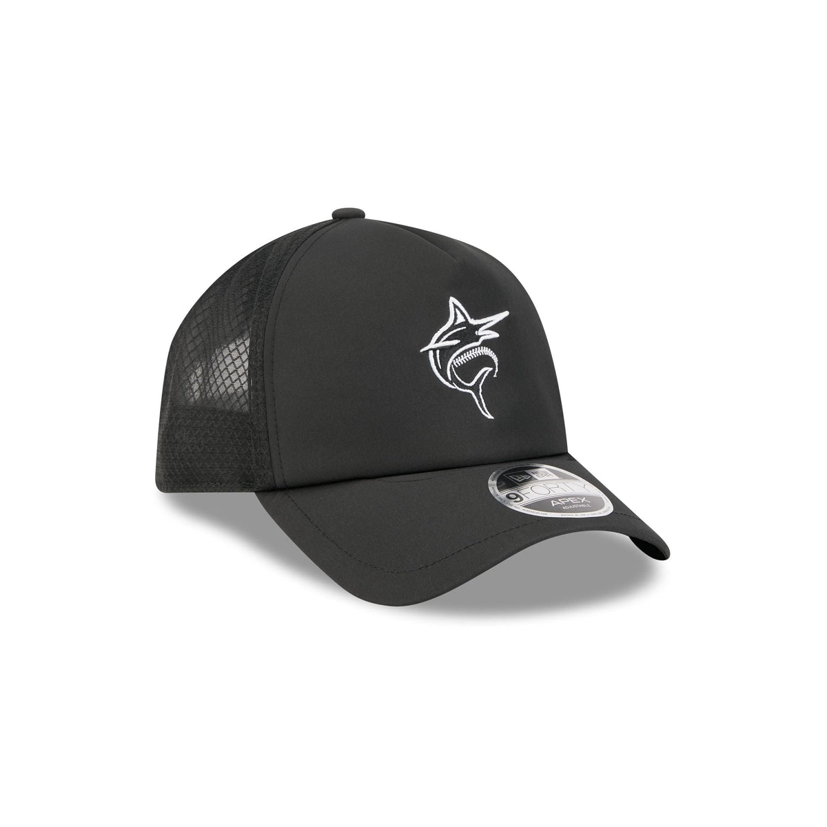 Miami Marlins 2026 Batting Practice Alt Marlin 9FORTY APEX Trucker Hat