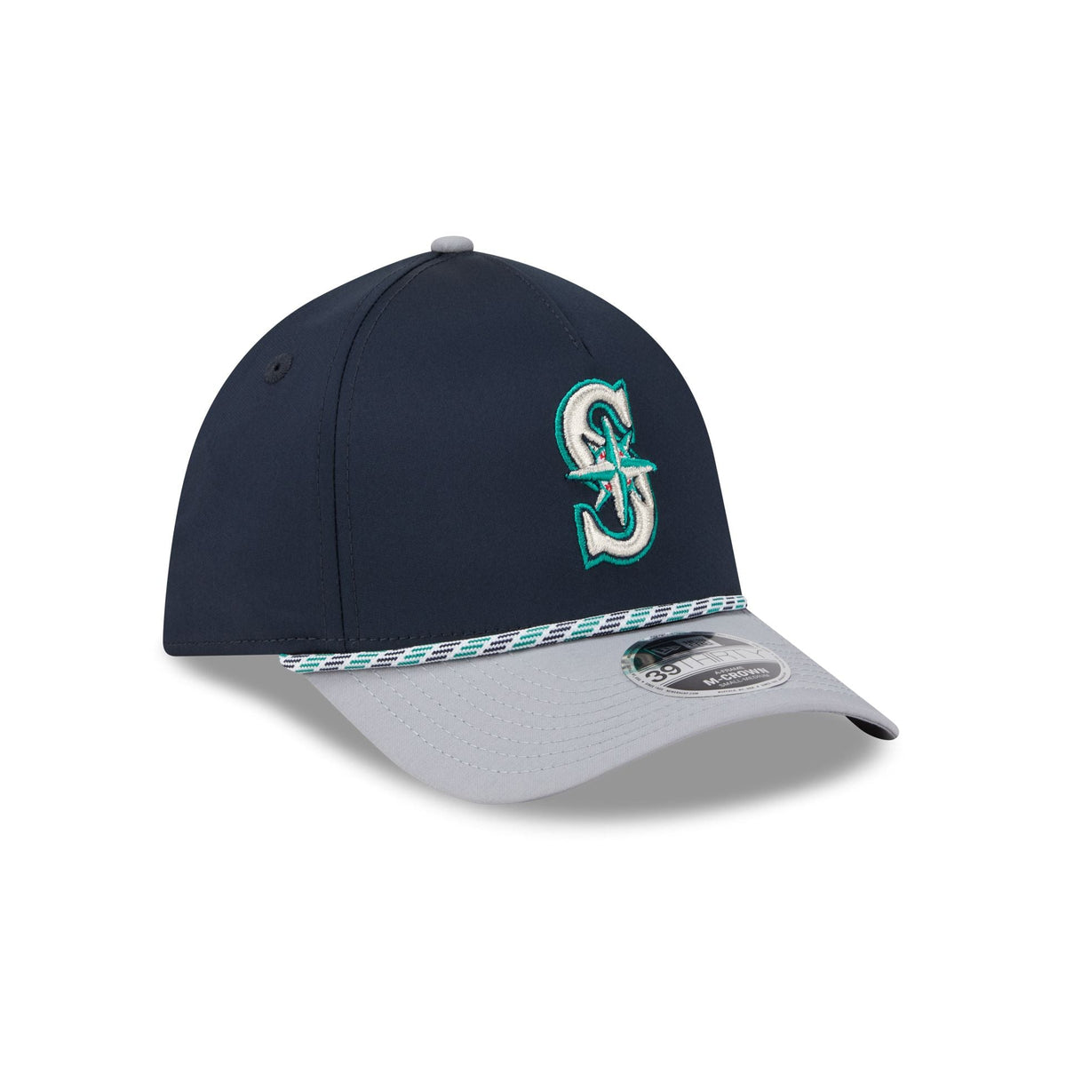 Seattle Mariners Rope 39THIRTY M-Crown A-Frame Stretch Fit Hat