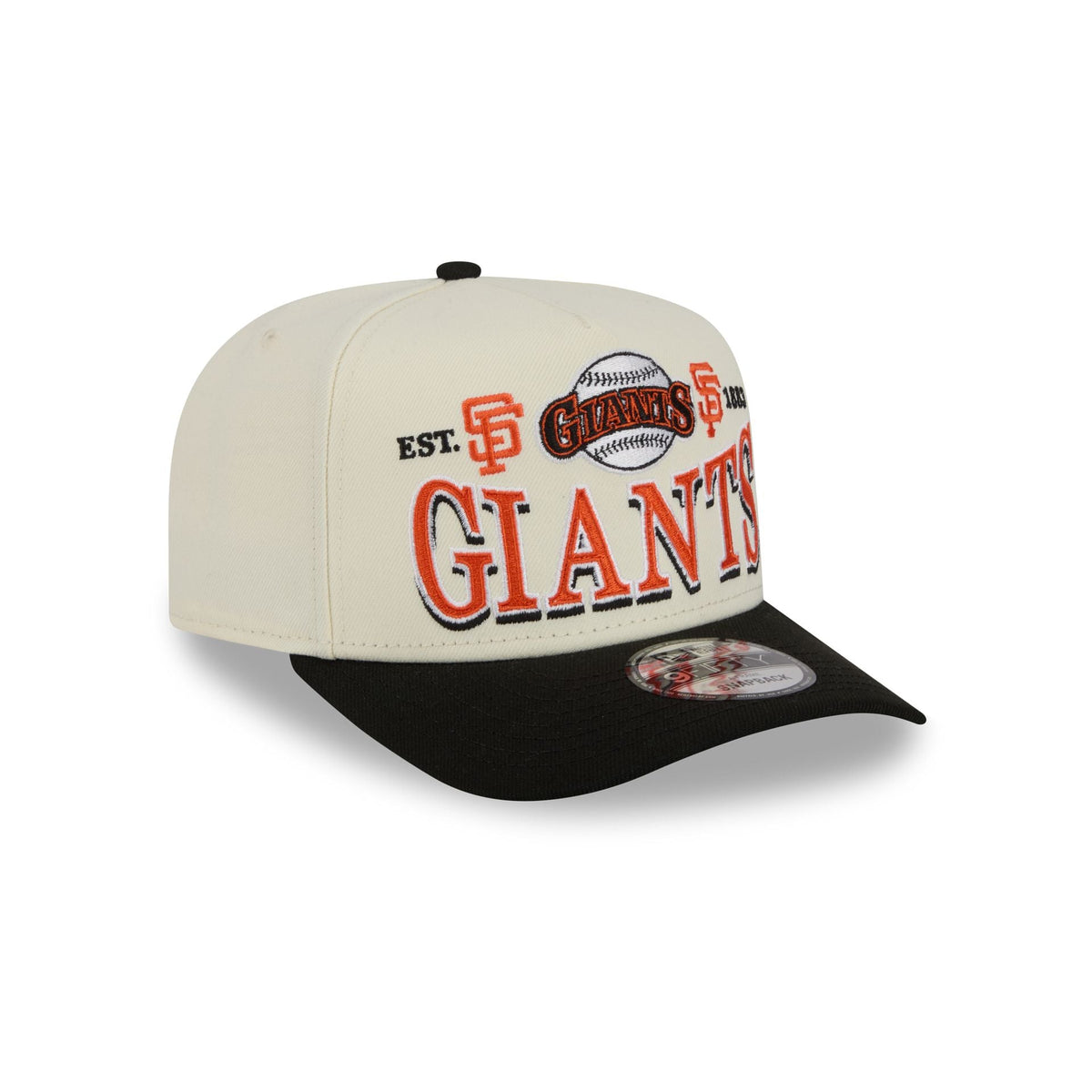 San Francisco Giants Three Hit Chrome White 9FIFTY A-Frame Snapback Hat