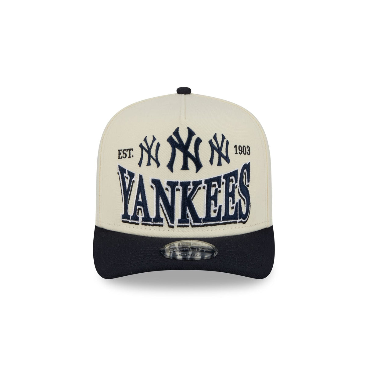 New York Yankees Three Hit Chrome White 9FIFTY A-Frame Snapback Hat