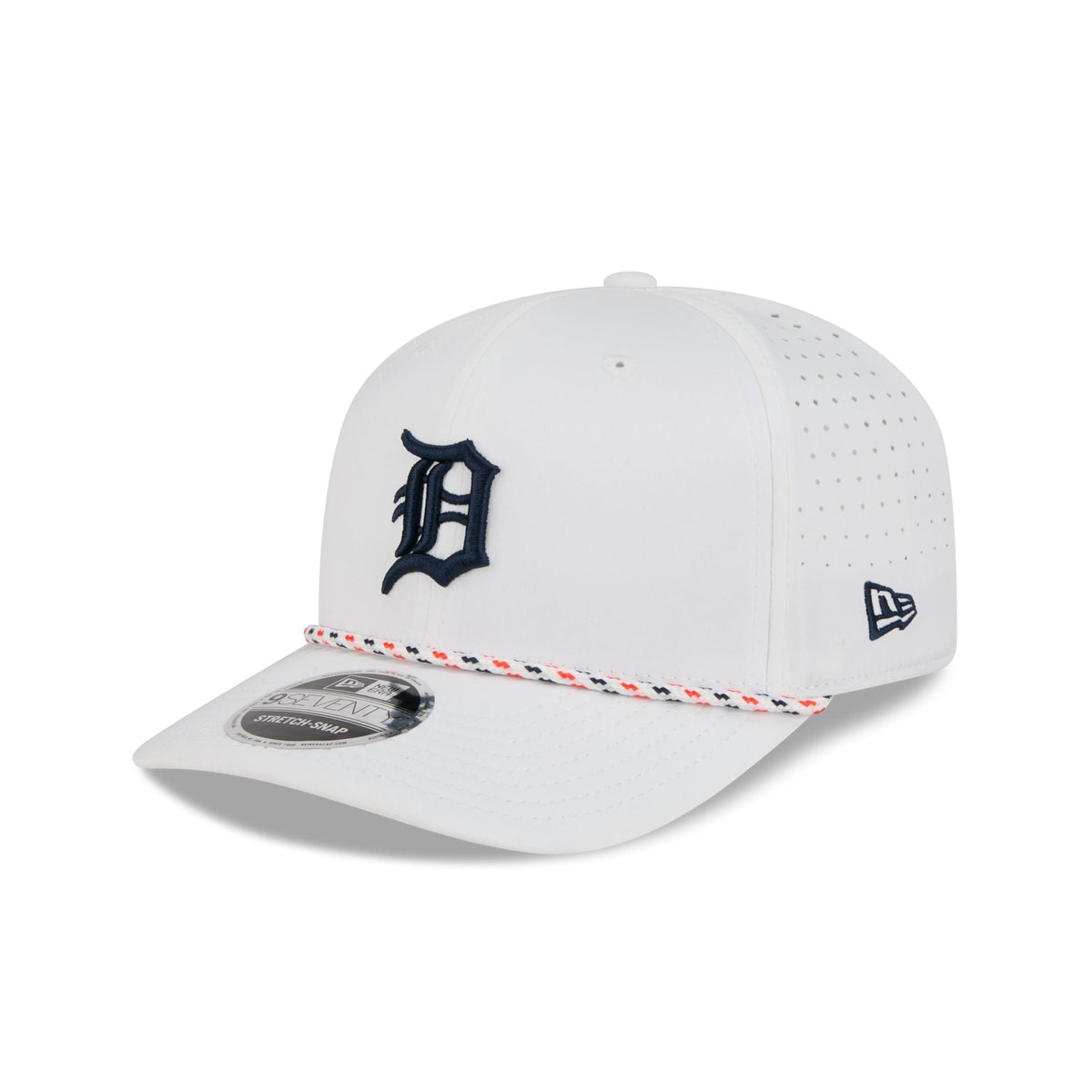 Detroit Tigers Optic White Performance Rope 9SEVENTY Stretch-Snap Hat