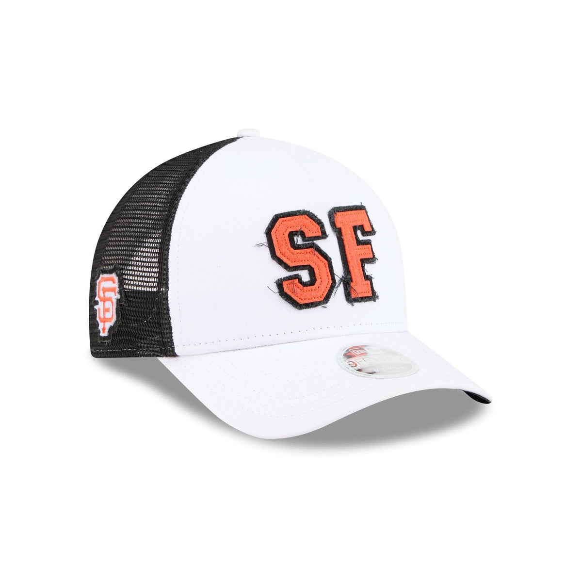 San Francisco Giants Optic White Felt Logo Women's 9FORTY M-Crown A-Frame Trucker Hat