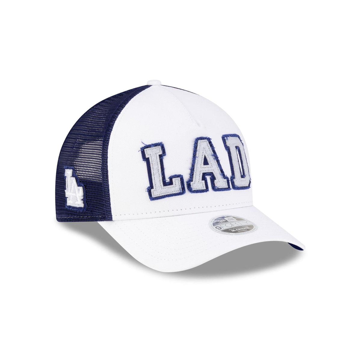 Los Angeles Dodgers Optic White Felt Logo Women's 9FORTY M-Crown A-Frame Trucker Hat