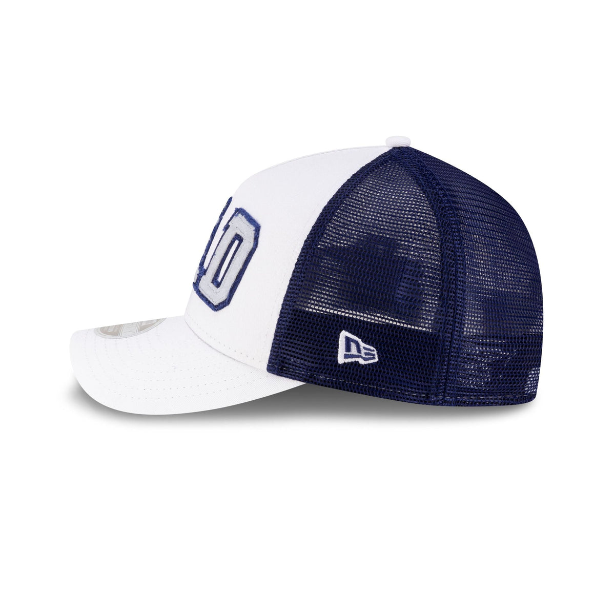 Los Angeles Dodgers Optic White Felt Logo Women's 9FORTY M-Crown A-Frame Trucker Hat