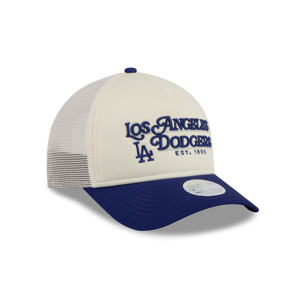 Los Angeles Dodgers Retro Chrome Women's White 9FORTY M-Crown A-Frame Trucker Hat