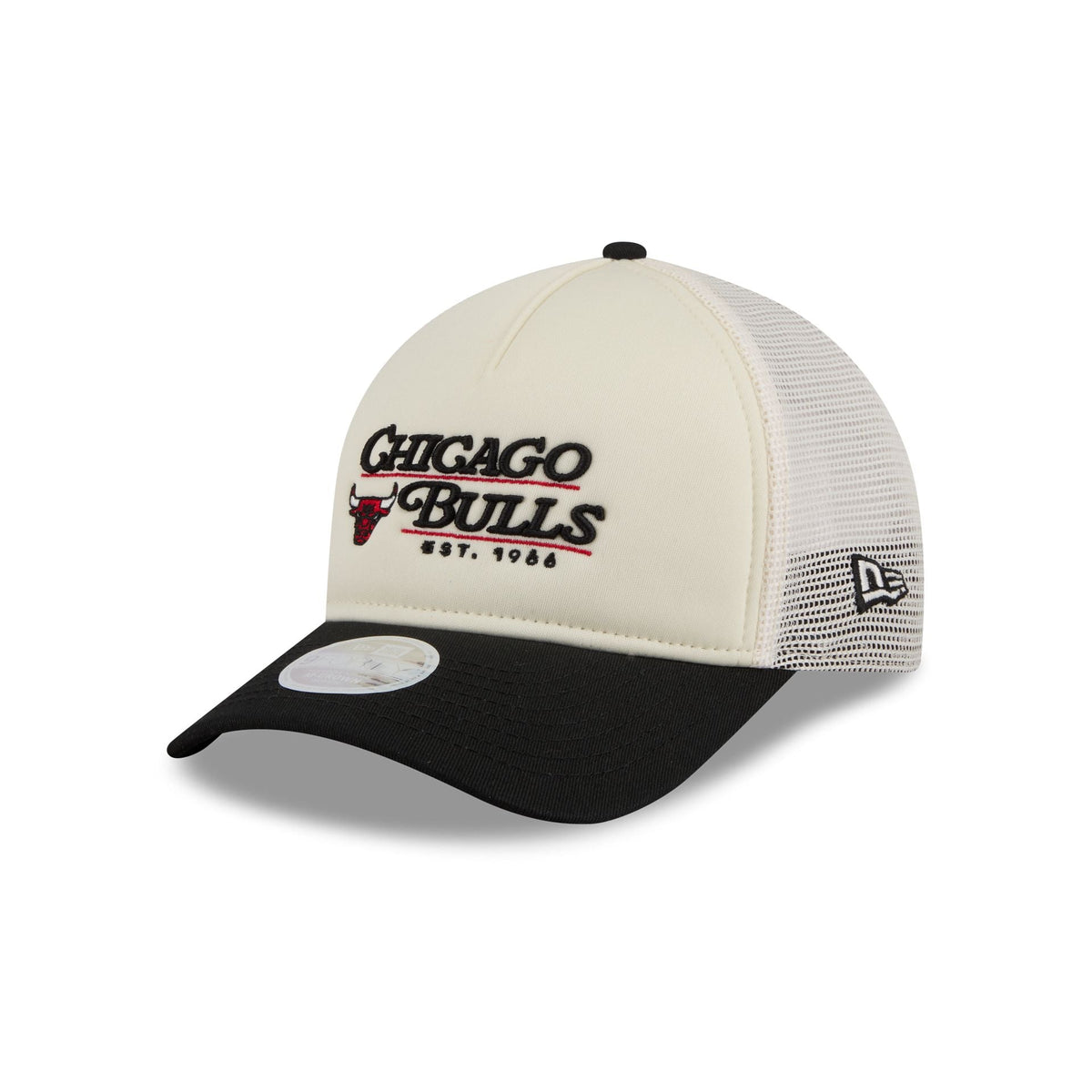 Chicago Bulls Retro Chrome Women's White 9FORTY M-Crown A-Frame Trucker Hat