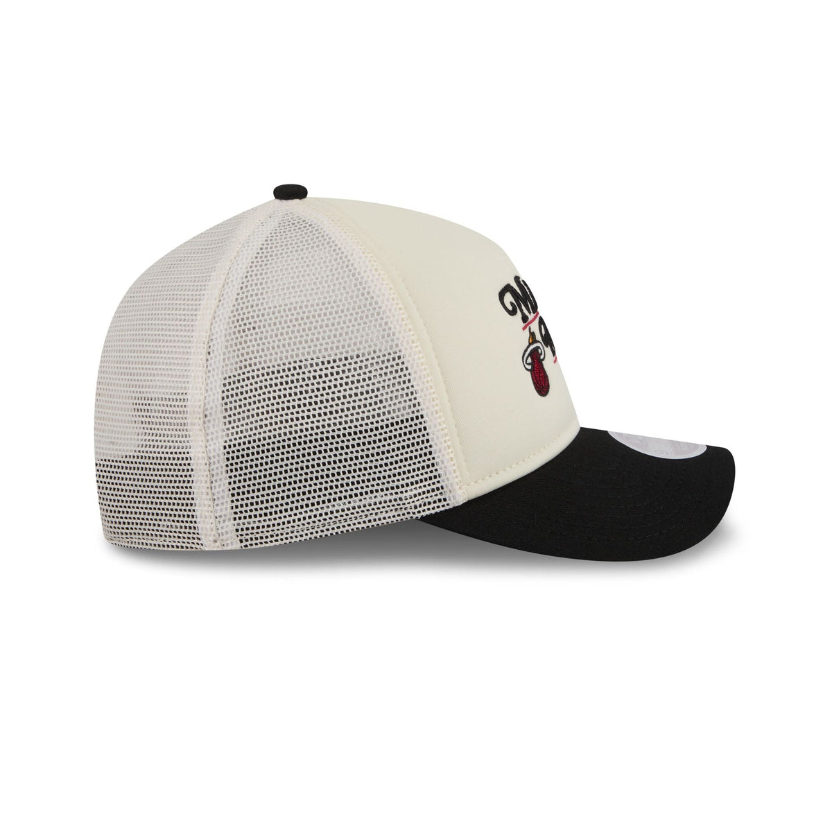 Miami Heat Retro Chrome Women's White 9FORTY M-Crown A-Frame Trucker Hat
