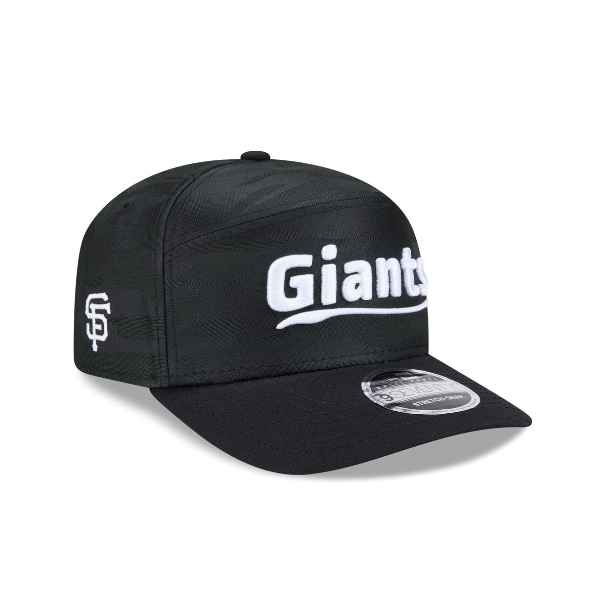 San Francisco Giants Black Camo Split Panel 9SEVENTY Stretch-Snap Hat