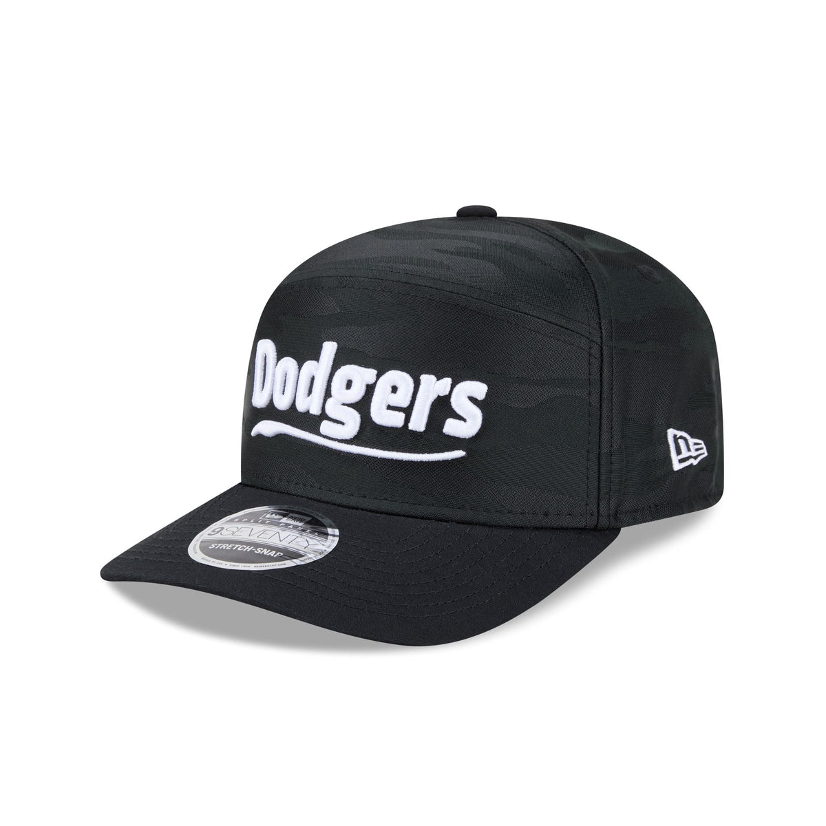 Los Angeles Dodgers Black Camo Split Panel 9SEVENTY Stretch-Snap Hat