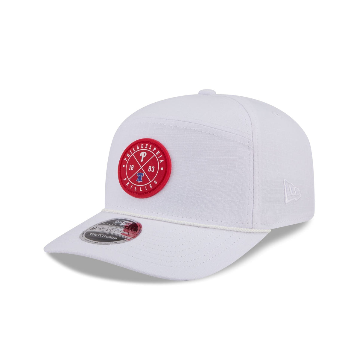Philadelphia Phillies Circle Logo White Split Panel 9SEVENTY Stretch-Snap Hat