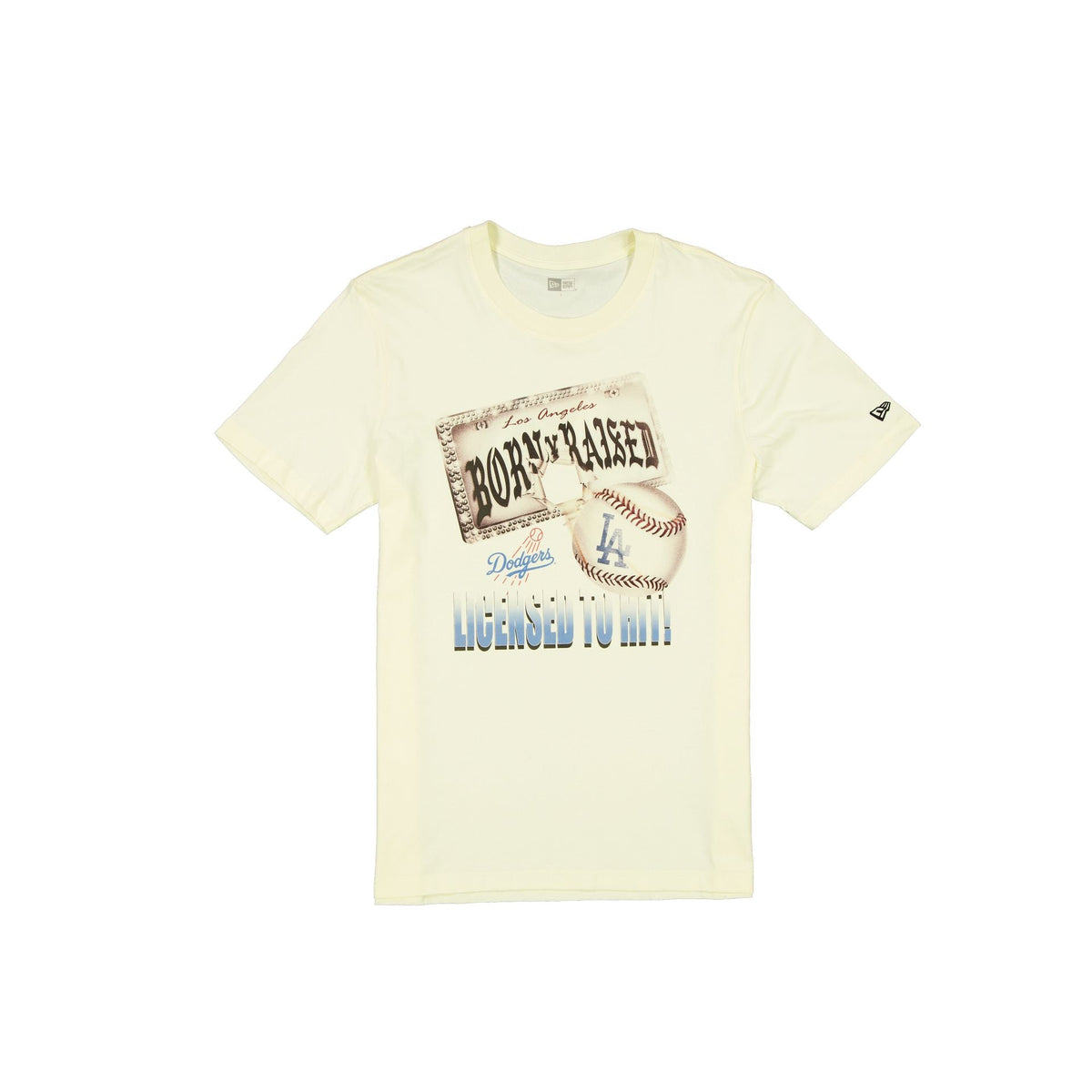 Born x Raised x Los Angeles Dodgers Licensed to Hit White T-Shirt