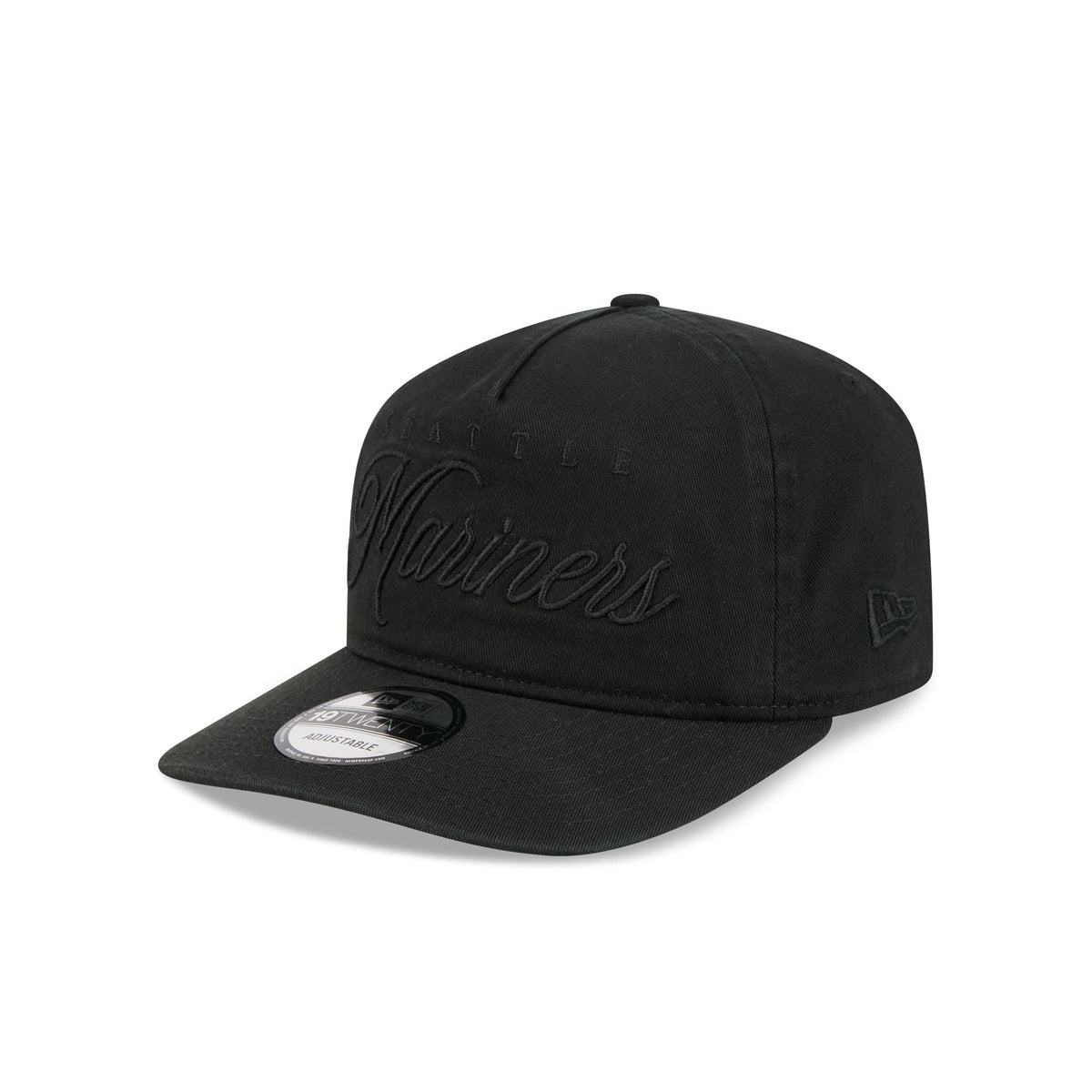 Seattle Mariners All Black Scripted 19TWENTY Adjustable Hat