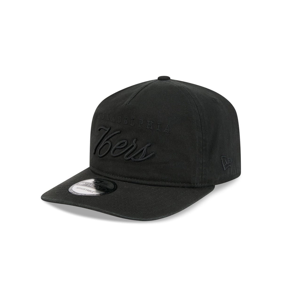 Philadelphia 76ers All Black Scripted 19TWENTY Adjustable Hat