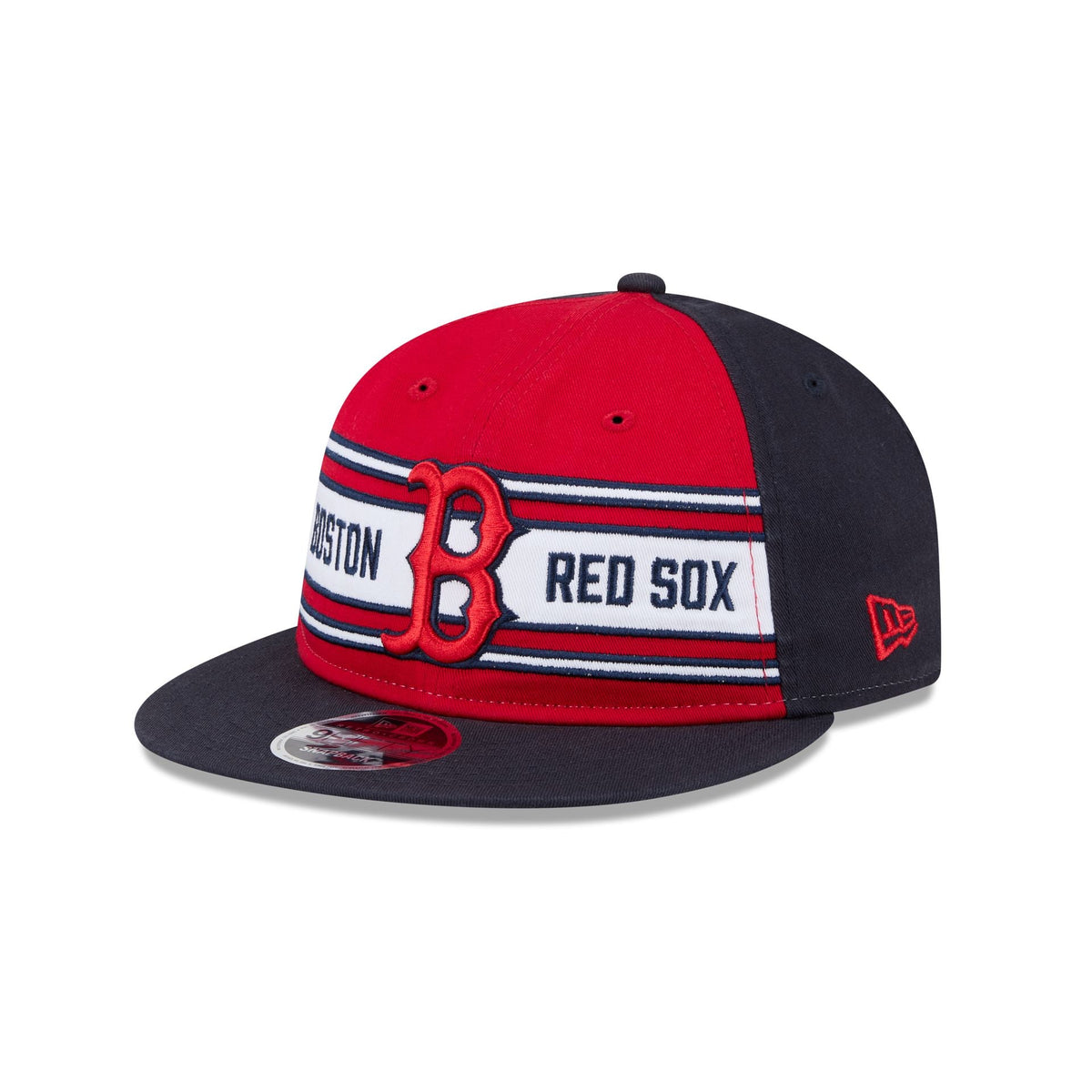 Boston Red Sox Team Stripes Retro Crown 9FIFTY Snapback Hat
