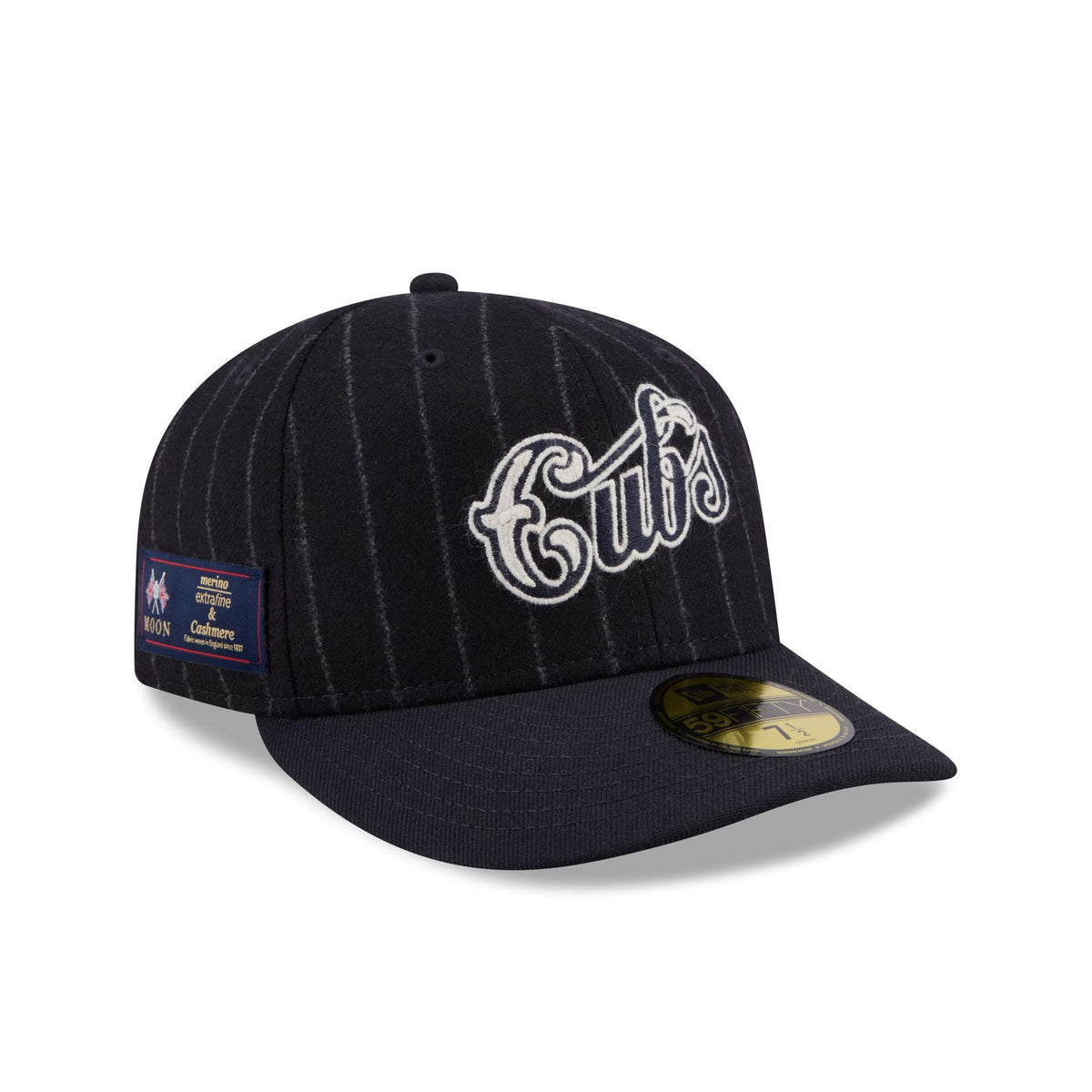 Chicago Cubs Pinstripe Merino & Cashmere Moon 59FIFTY Fitted Hat