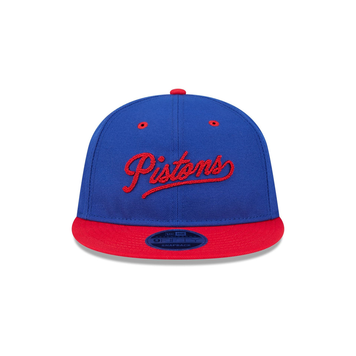 Detroit Pistons Chainstitch Script Retro Crown 9FIFTY Snapback Hat