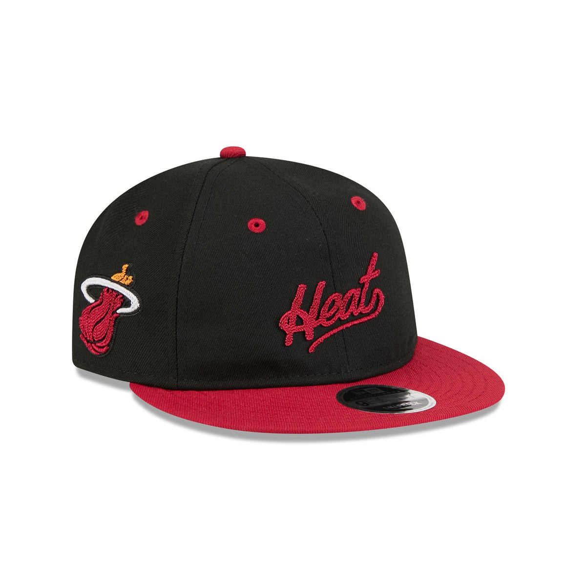 Miami Heat Chainstitch Script Retro Crown 9FIFTY Snapback Hat