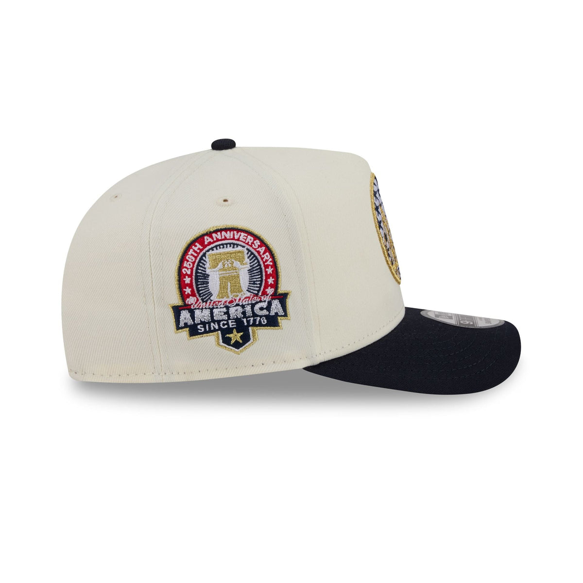 Golden State Warriors Chrome White Stars and Stripes 9FIFTY A-Frame Snapback Hat