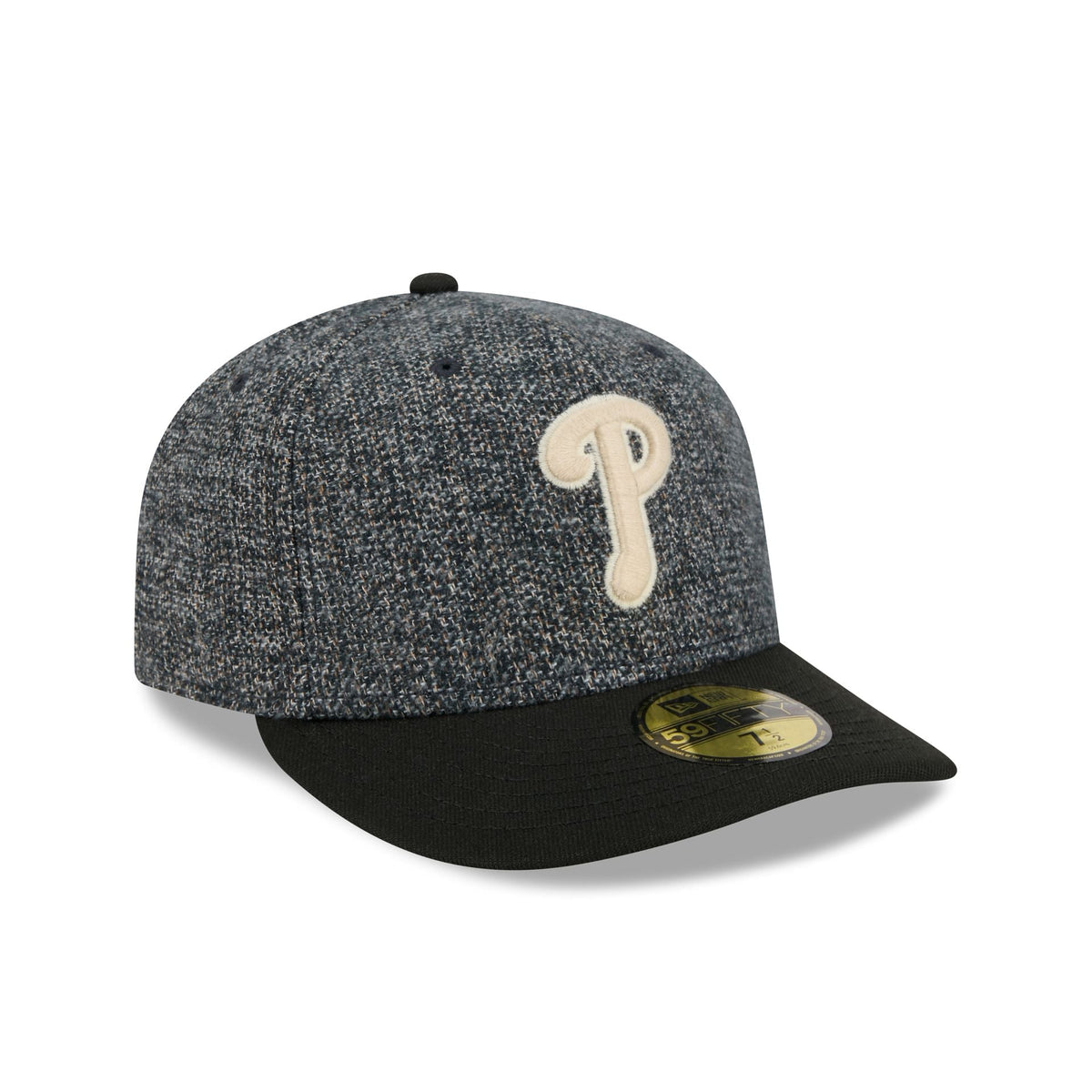 Philadelphia Phillies Three Looms Tweedy Cotton Black 59FIFTY Fitted Hat