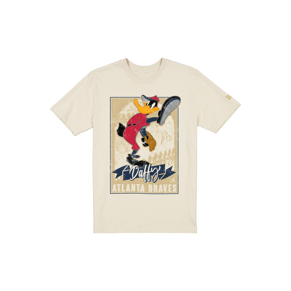 Atlanta Braves Daffy Duck Pitch Chrome White T-Shirt