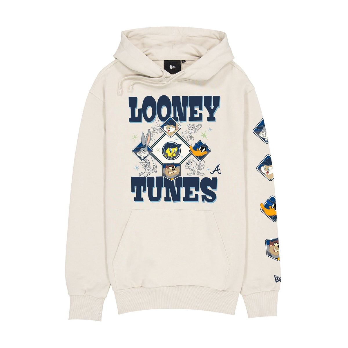 Atlanta Braves Looney Tunes Diamond Chrome White Hoodie