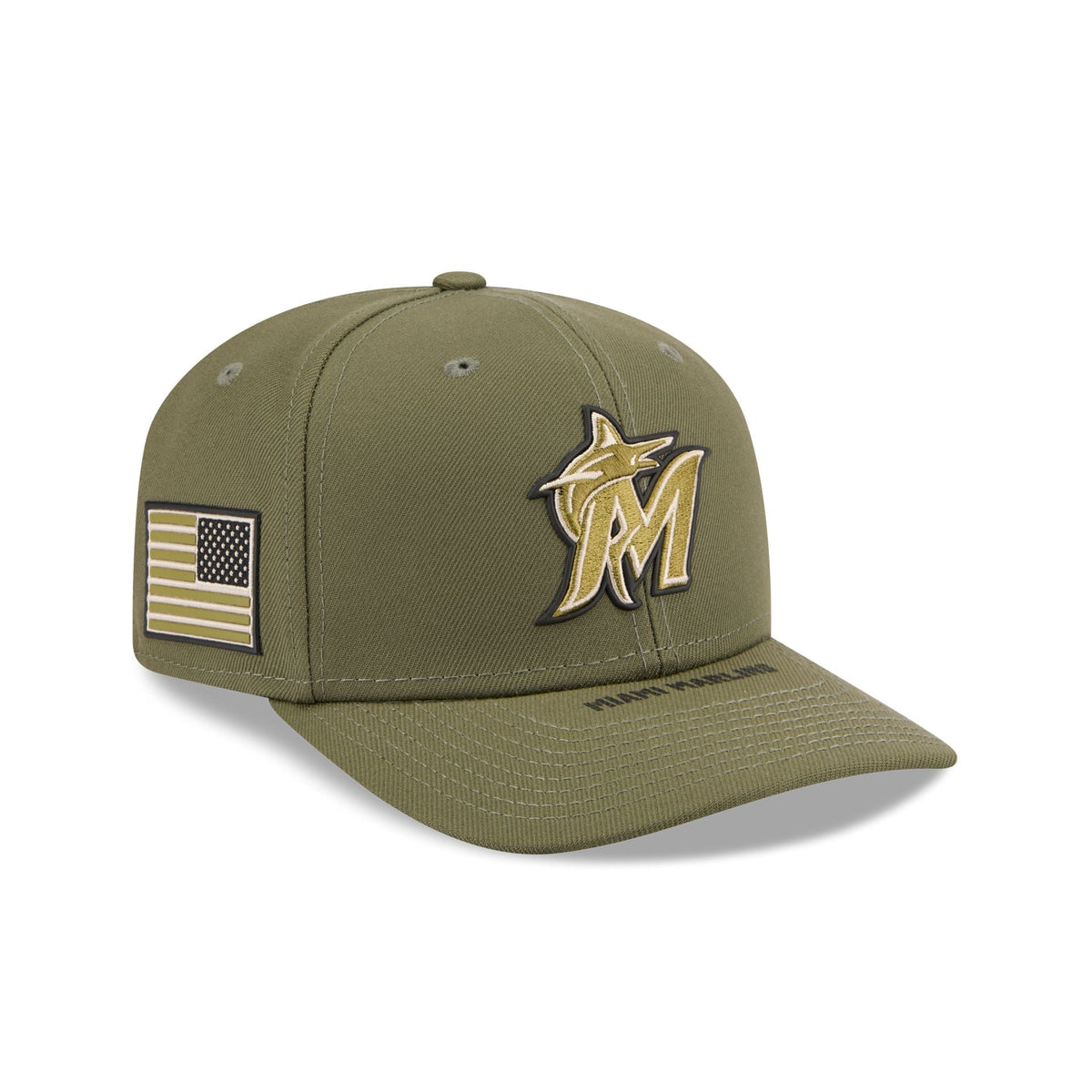 Miami Marlins Armed Forces Day 2026 9SEVENTY Stretch-Snap Hat