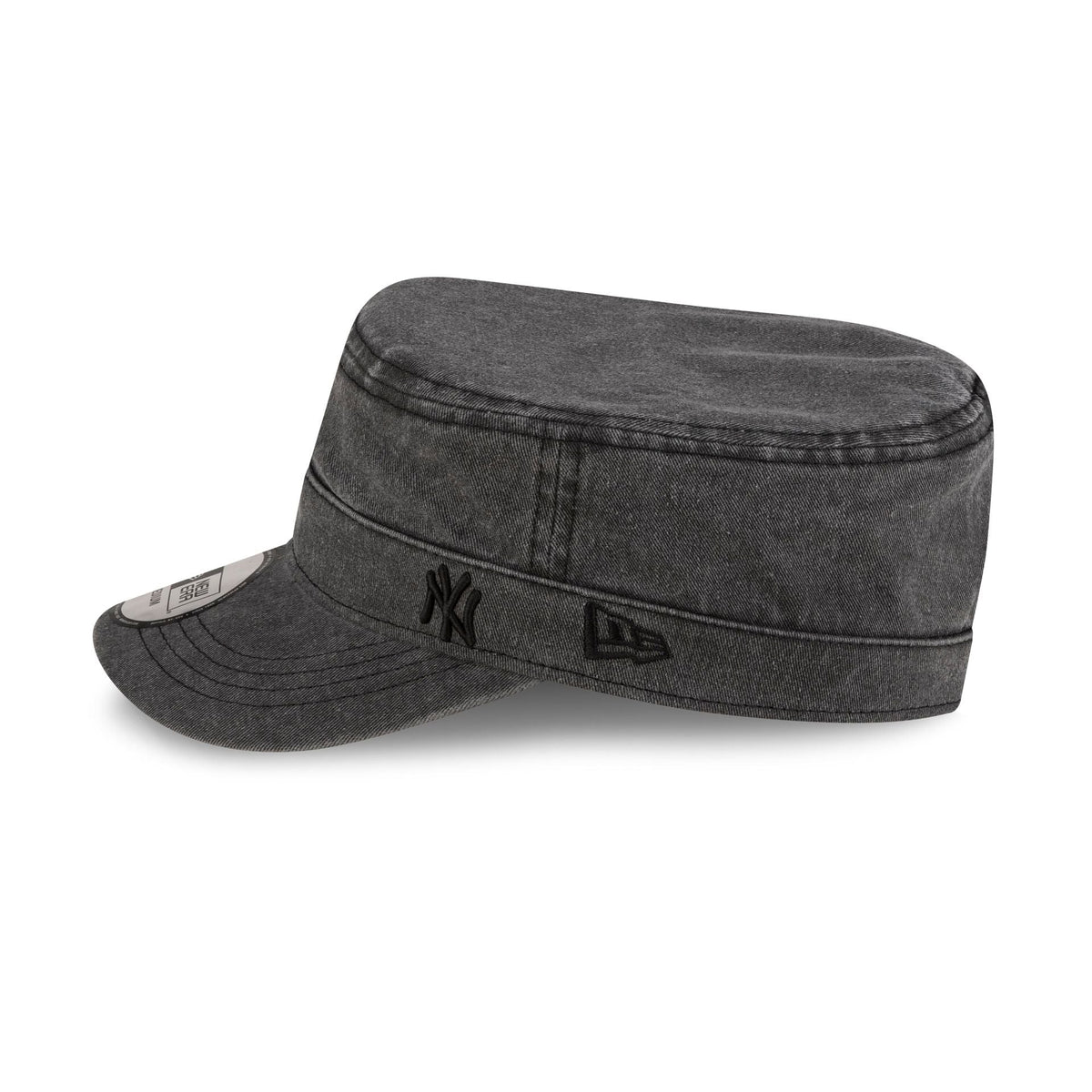 New York Yankees Pigment Dye Black Military Cap