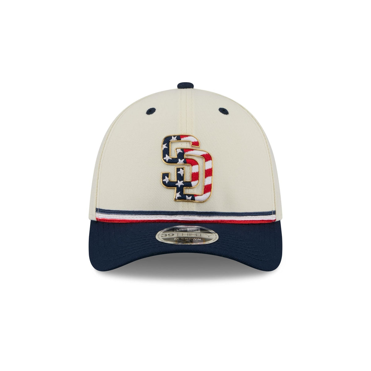 San Diego Padres Independence Day 2026 39THIRTY M-Crown Stretch Fit Hat