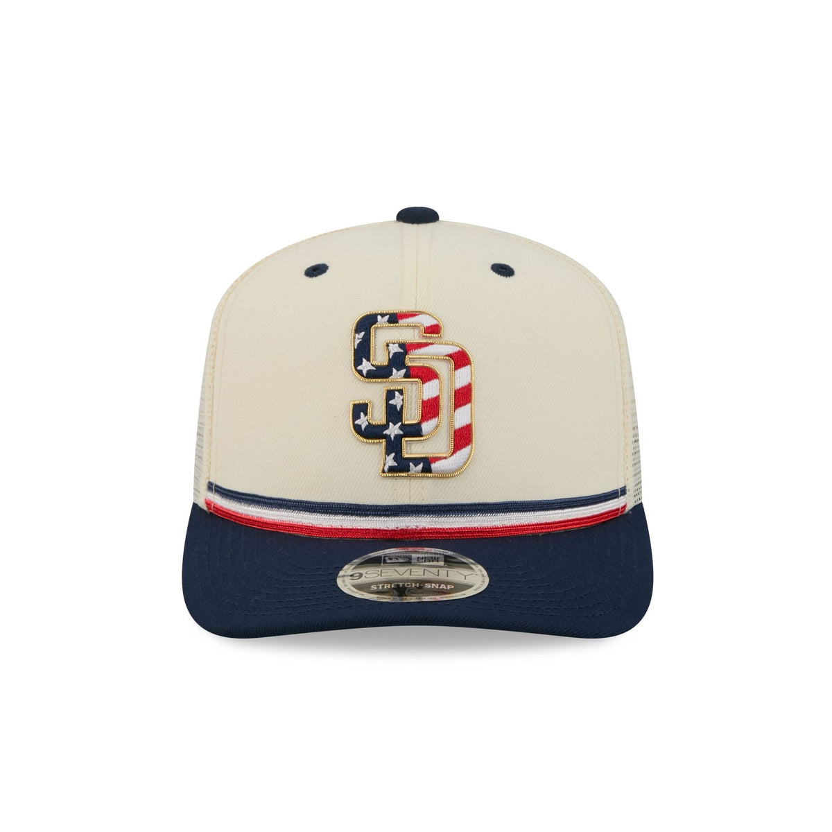 San Diego Padres Independence Day 2026 9SEVENTY Trucker Hat