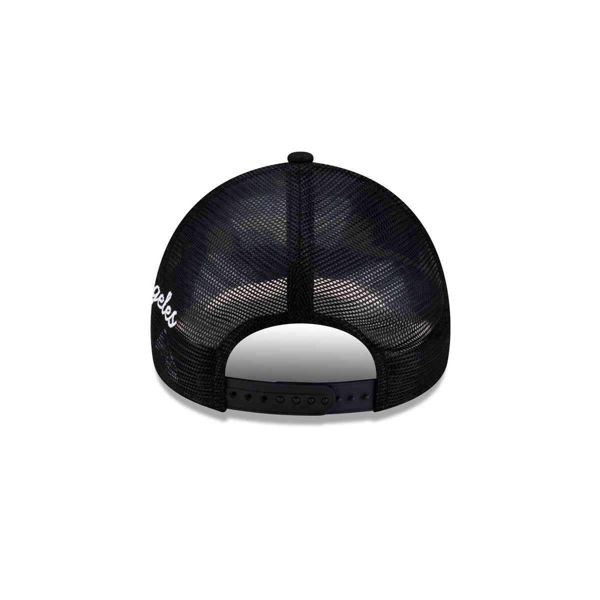 Los Angeles Dodgers Side Script Black 9FORTY A-Frame Trucker Hat