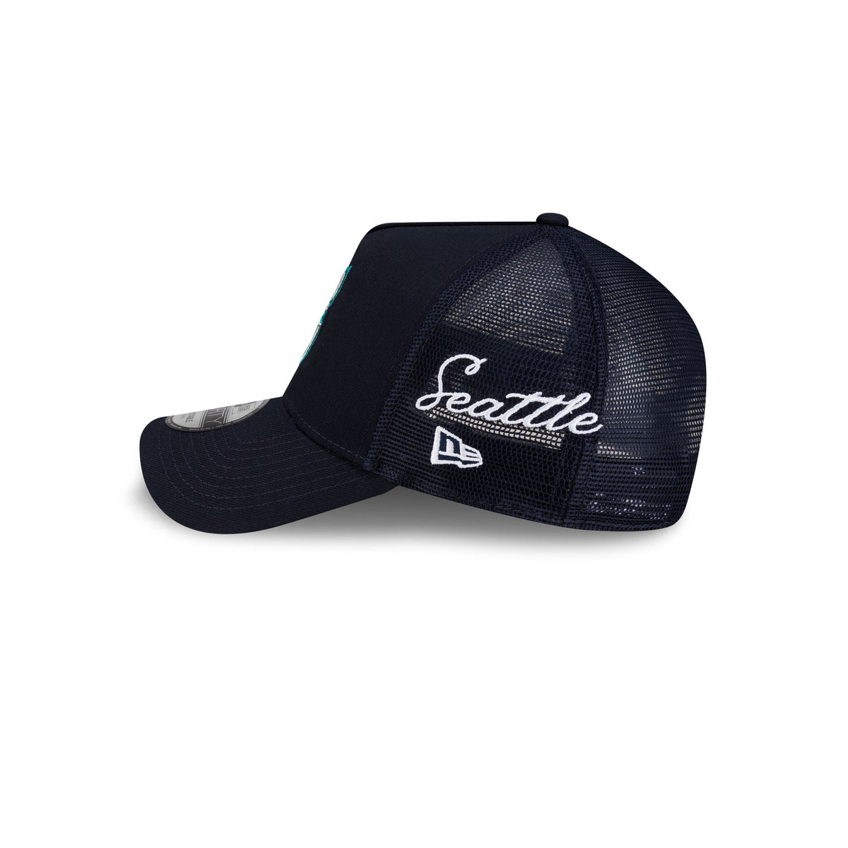 Seattle Mariners Side Script 9FORTY A-Frame Trucker Hat