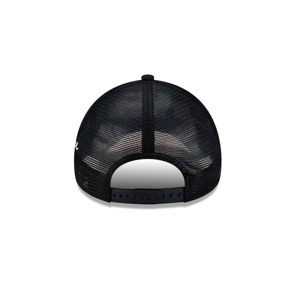 Miami Heat Side Script Black 9FORTY A-Frame Trucker Hat