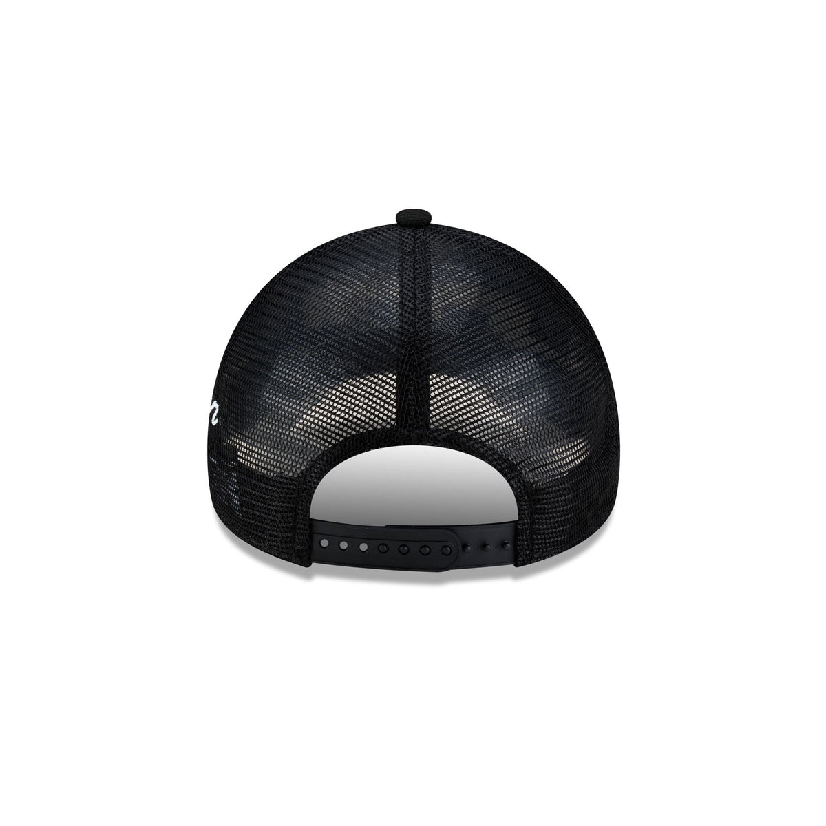 Houston Astros Side Script Black 9FORTY A-Frame Trucker Hat