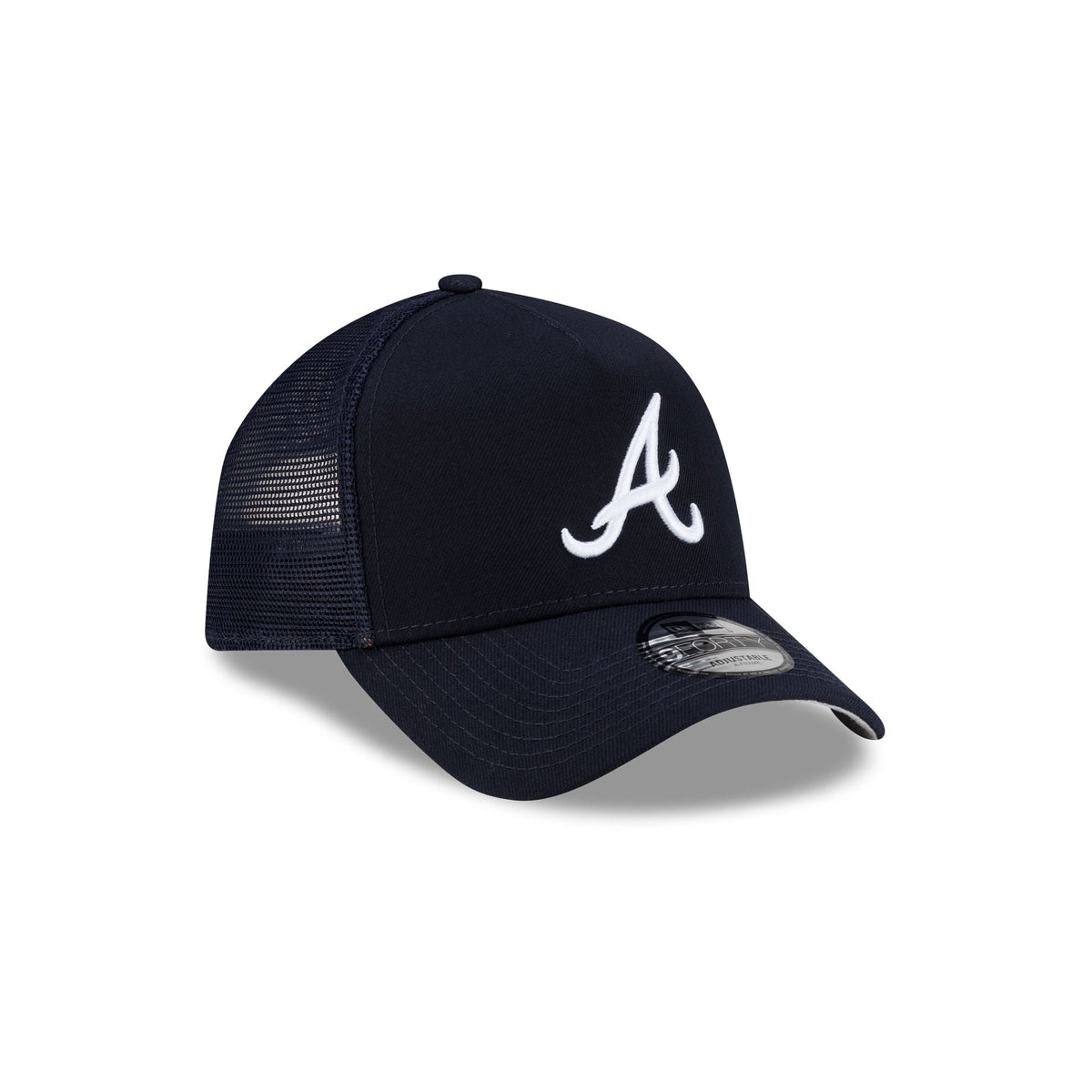 Atlanta Braves Side Script 9FORTY A-Frame Trucker Hat