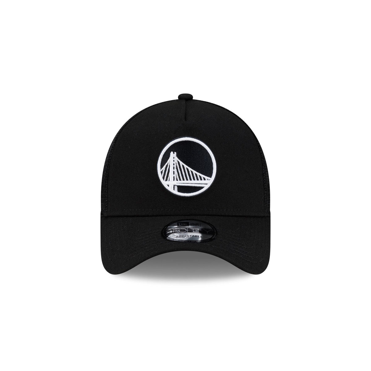 Golden State Warriors Side Script Black 9FORTY A-Frame Trucker Hat