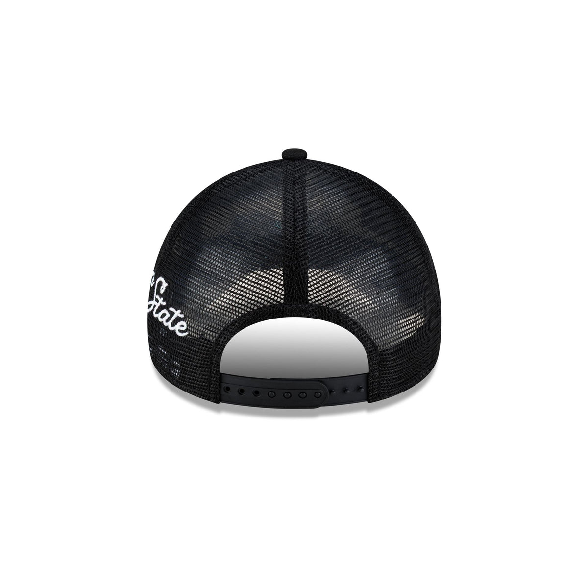 Golden State Warriors Side Script Black 9FORTY A-Frame Trucker Hat